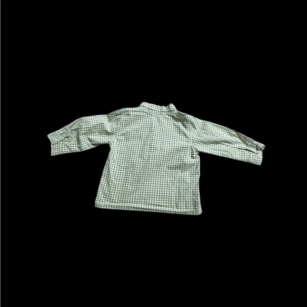 Kids Green Checkered Button Down Shirt